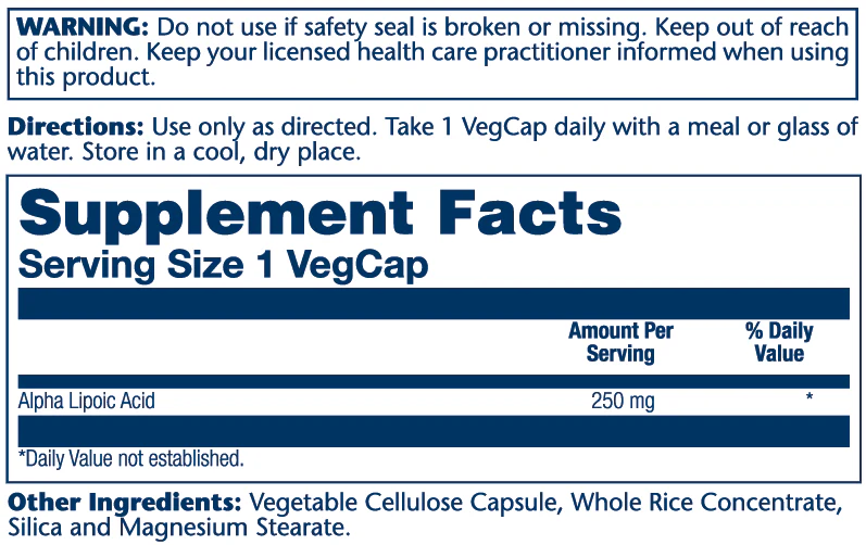 Alpha Lipoic Acid 250mg - Image 2