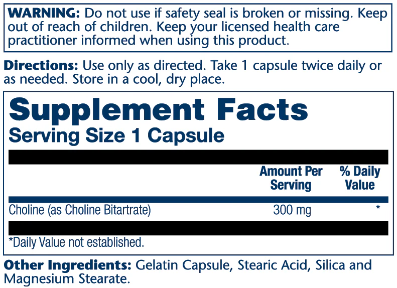 Choline, Timed-Release 300mg - Image 2