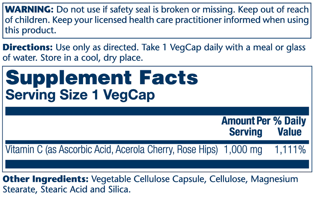 Vitamin C with Rose Hips & Acerola 1000mg - Image 3